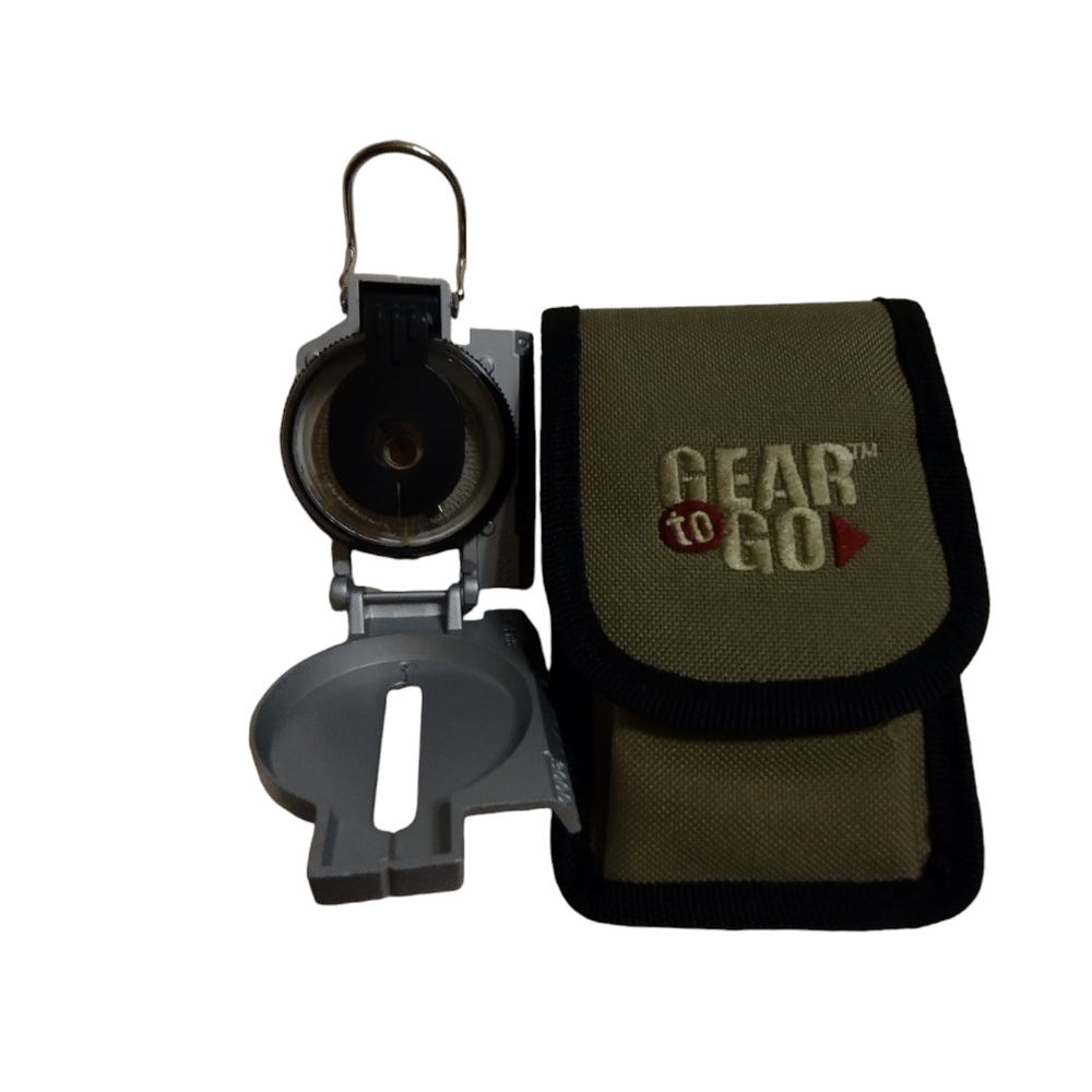 NWOT 2/$10 Gear To Go Compass and case- Scout Orienteering OUTDOORS